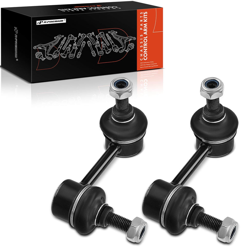 A-Premium front view of rear sway bar link showing fit and finish benefits