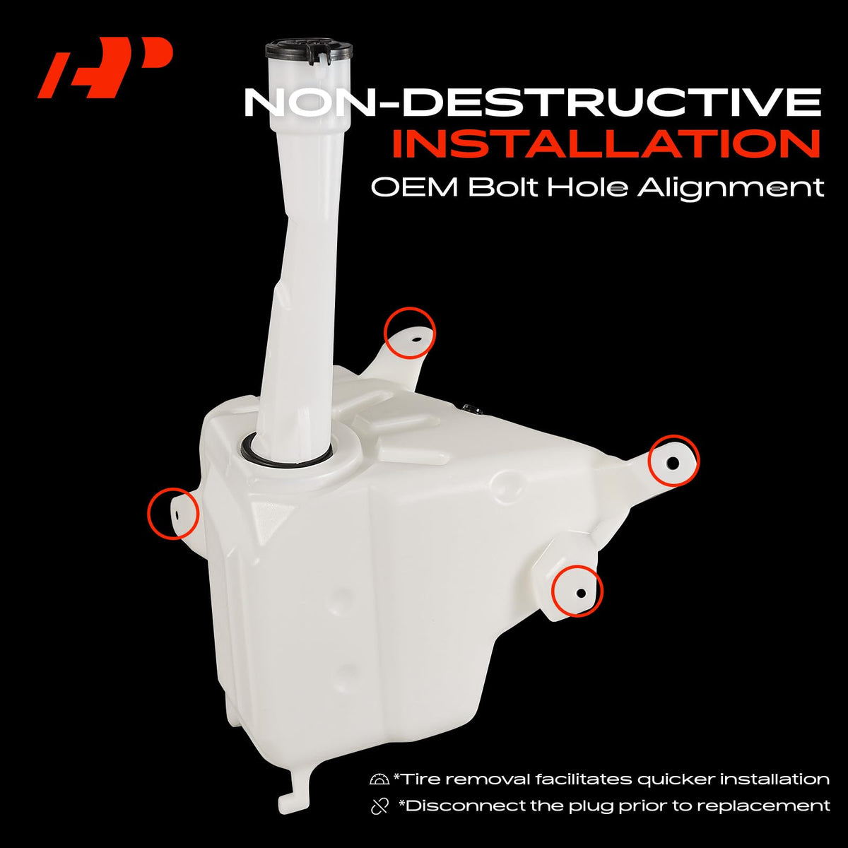 A-Premium hose and cap details highlighting included components for convenience