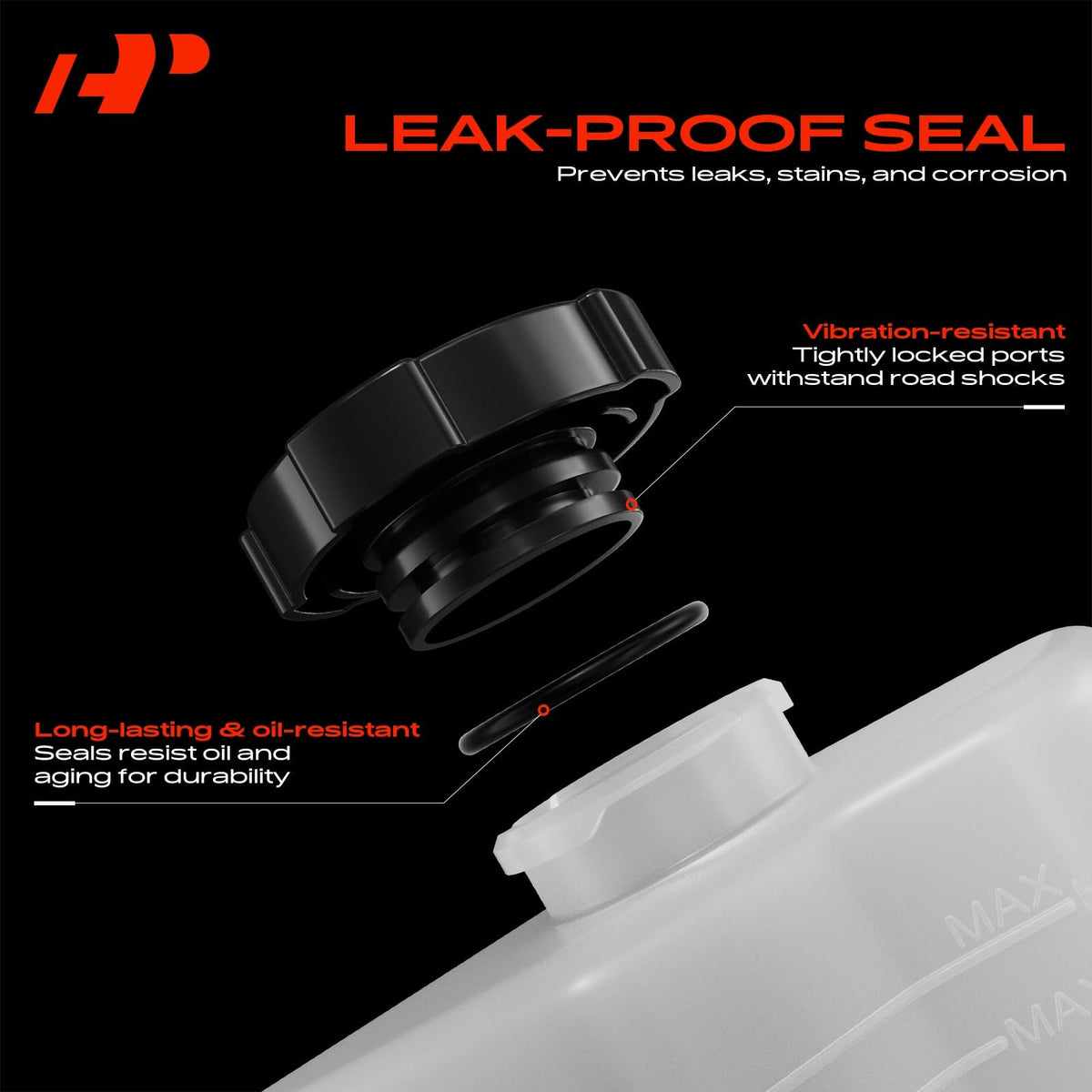 A-Premium reservoir installed under hood demonstrating direct fit