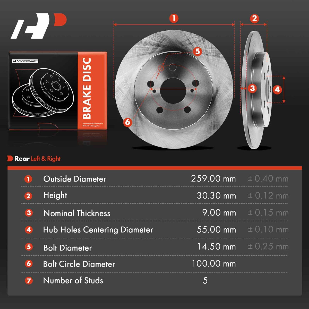 A-Premium rotor installed on vehicle rear wheel hub demonstrating direct-fit replacement benefit