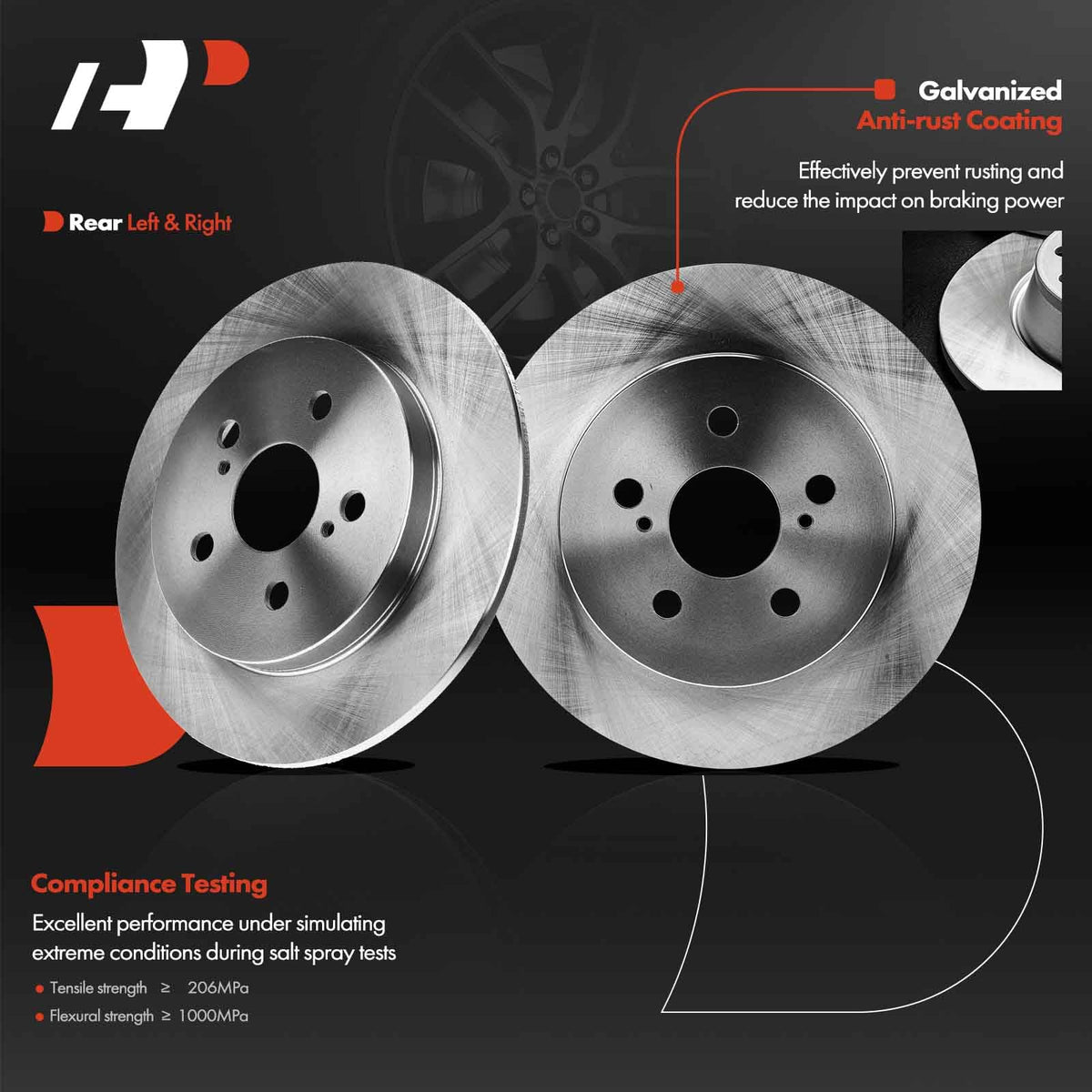A-Premium rotor side profile highlighting thickness and edge finish for consistent pad contact