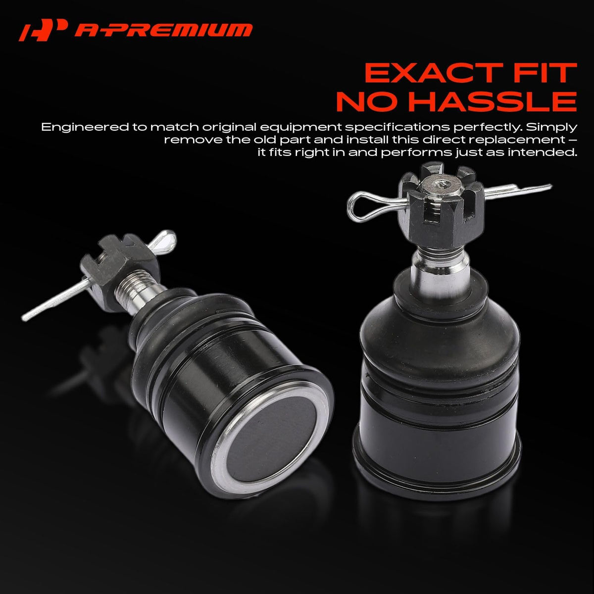 A-Premium rubber bushing detail demonstrating vibration damping and quieter ride benefit
