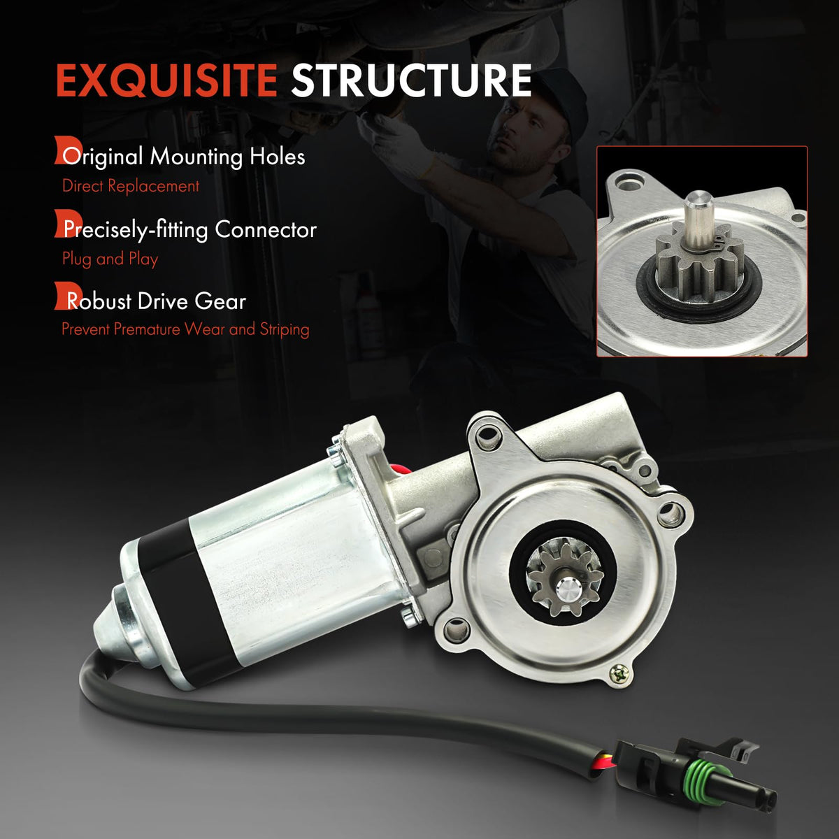 A-Premium electrical connector view showing clear terminals for fast hookup benefit