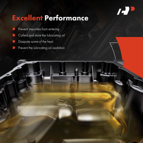 A-Premium oil pan next to ruler showing scale for correct fitment assessment