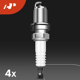 A-Premium coil and spark plug next to a ruler showing scale for correct sizing assurance
