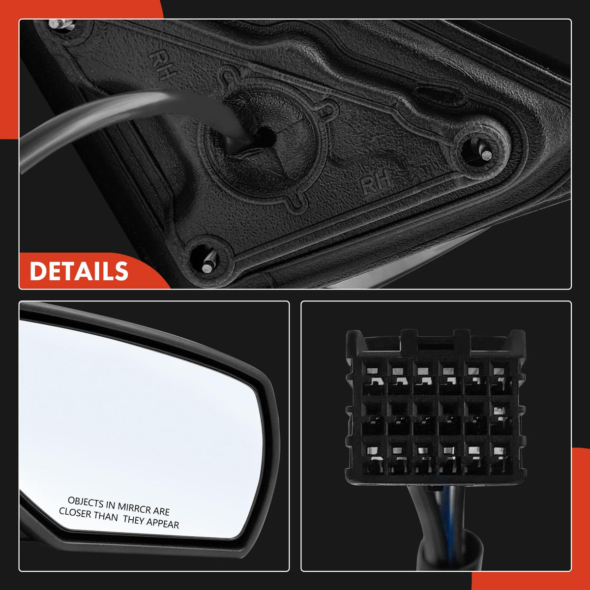 A-Premium mirror beside ruler showing exact size for proper fit