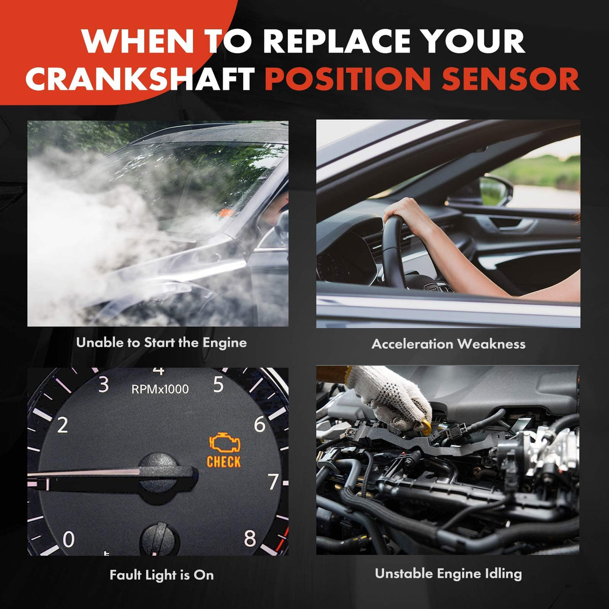 A-Premium sensor installed near engine timing area for direct fit