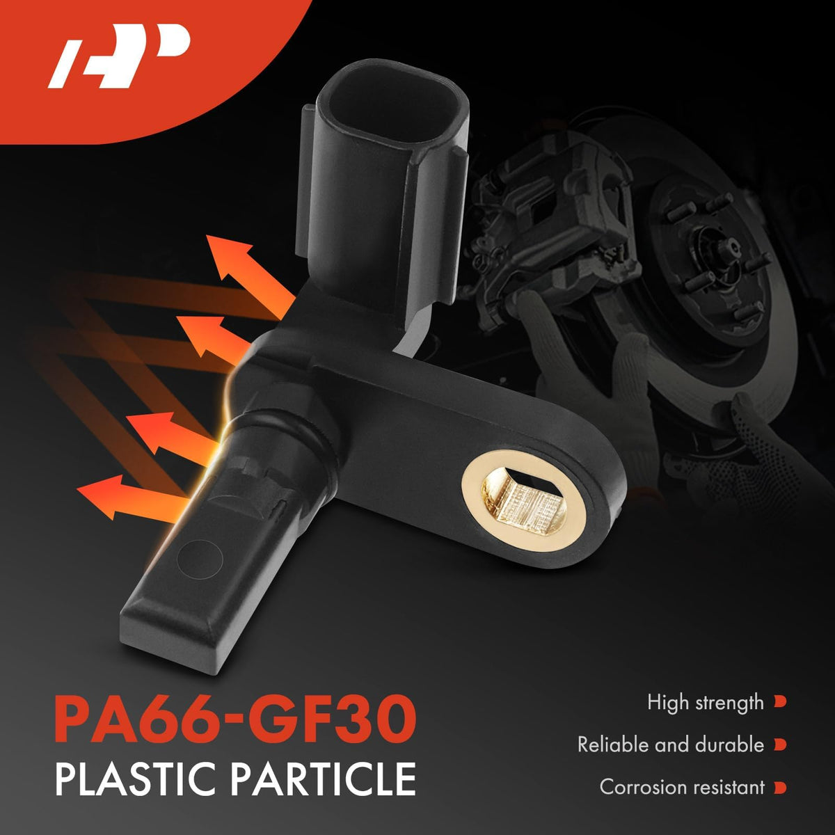 A-Premium sensor mounted on wheel hub demonstrating correct placement benefit