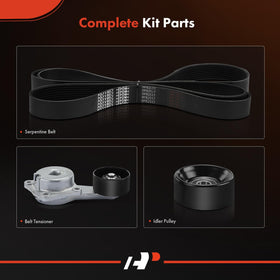 a-premium serpentine belt flat lay illustrating belt profile for accurate replacement