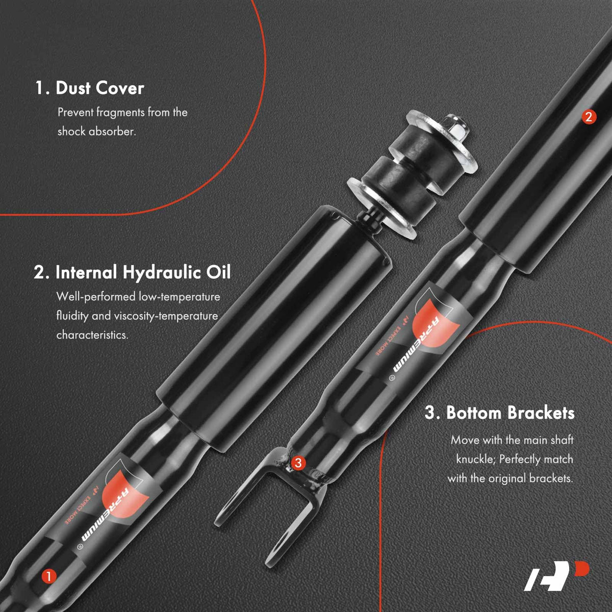 A-Premium shock absorber mounted on a Chevrolet front suspension demonstrating restored control