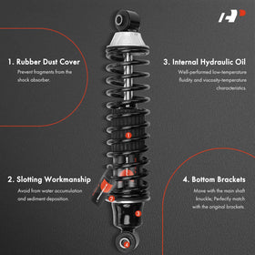 A-Premium shock body detail showing piston housing for smoother rear damping