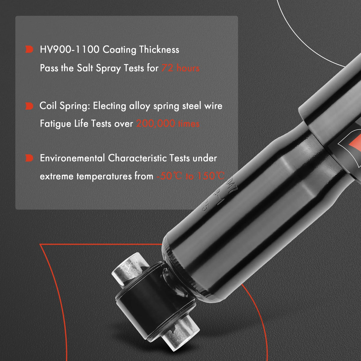 A-Premium shock installed on left cab mount, improves cab stability