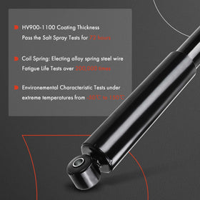 A-Premium shock measured on scale showing extended and compressed lengths