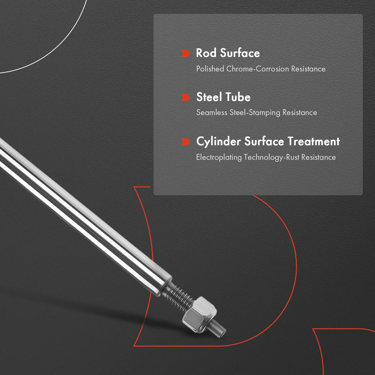 A-Premium shock piston and seal texture detail demonstrating build quality