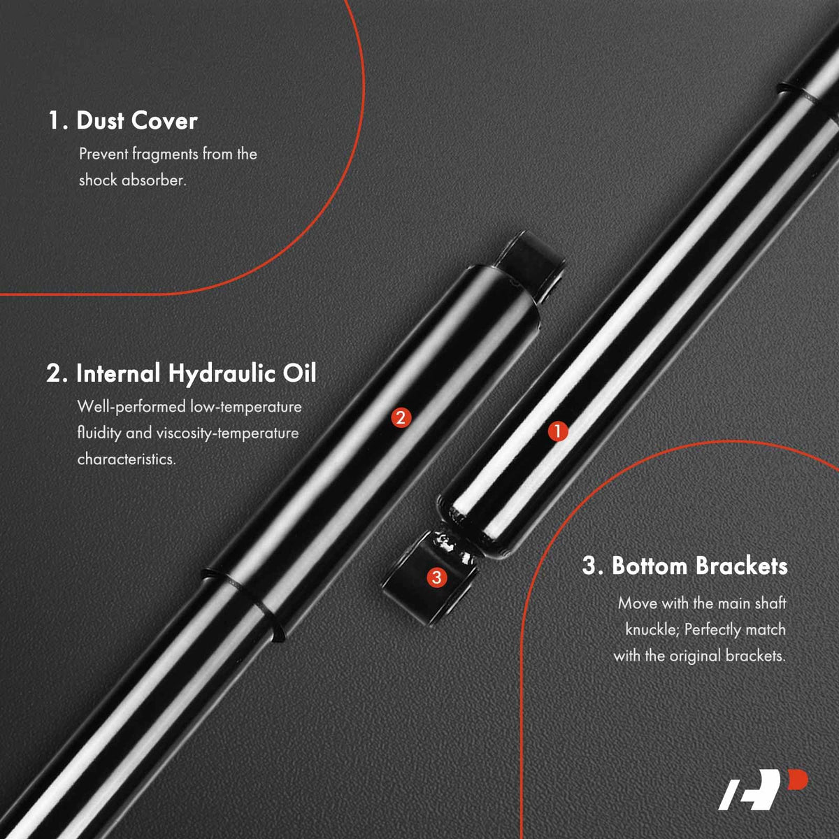 A-Premium shocks installed in truck rear suspension demonstrating improved control