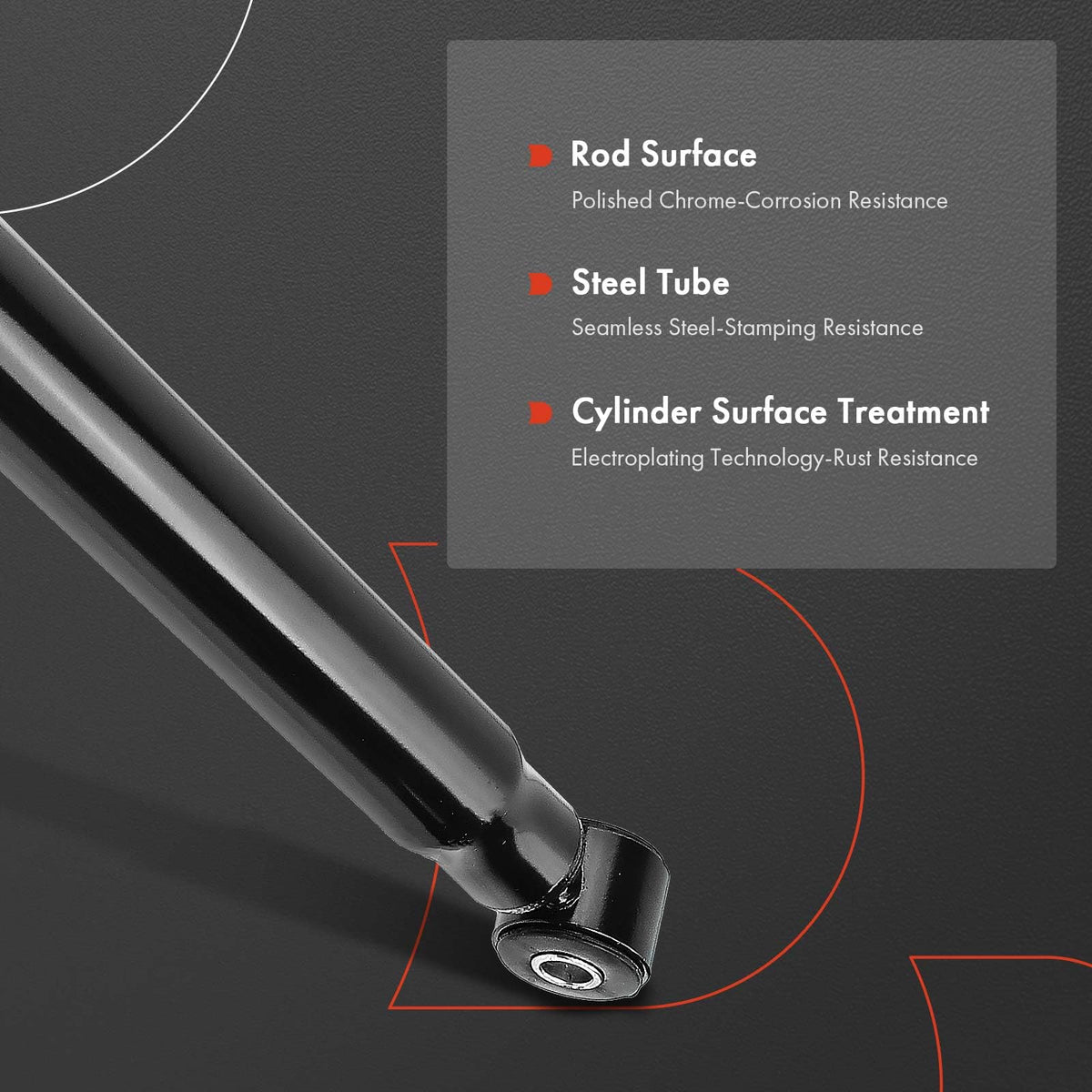 A-Premium shocks beside measuring scale confirming correct length and stroke