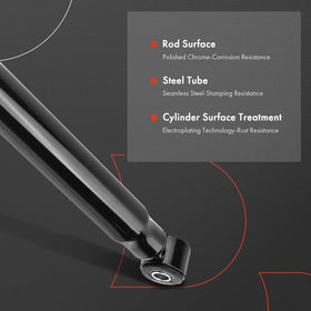 A-Premium shocks beside measuring scale confirming correct length and stroke