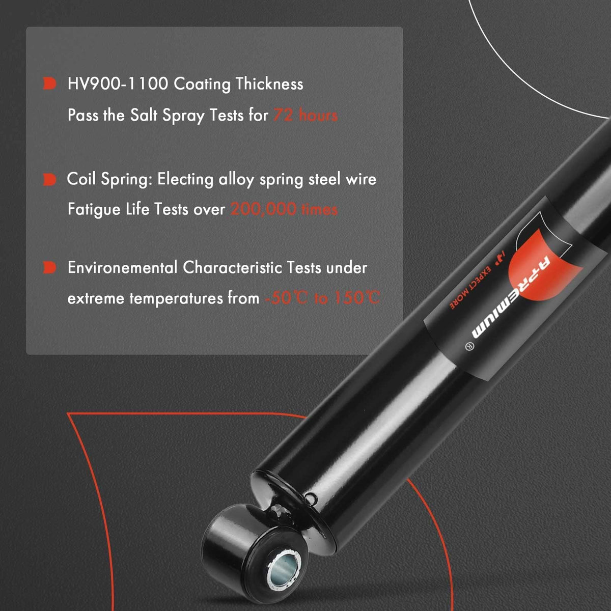 A-Premium front shock installed on truck showing restored handling and confidence