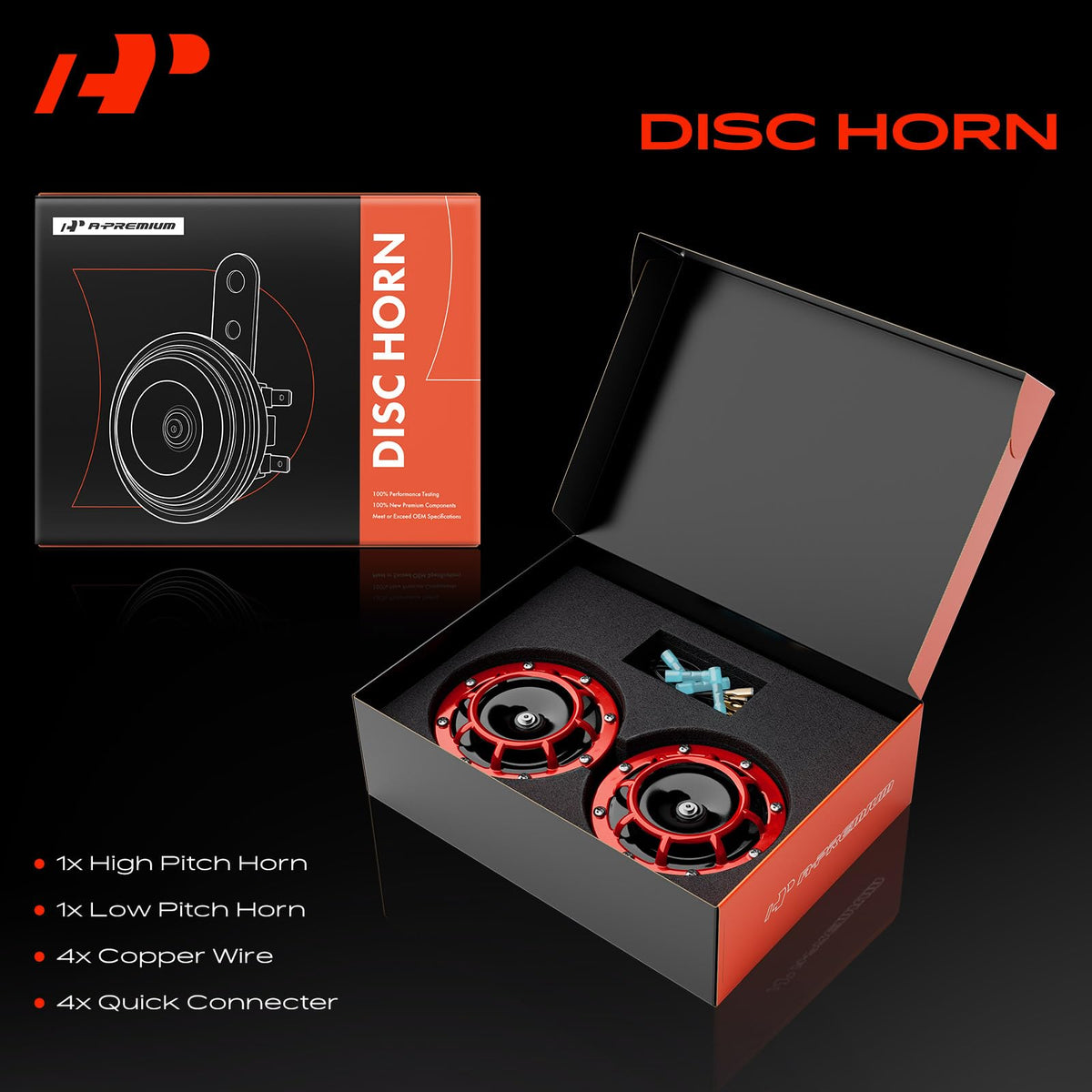 A-Premium side profile mounted horn illustrating solid install and space-saving fit