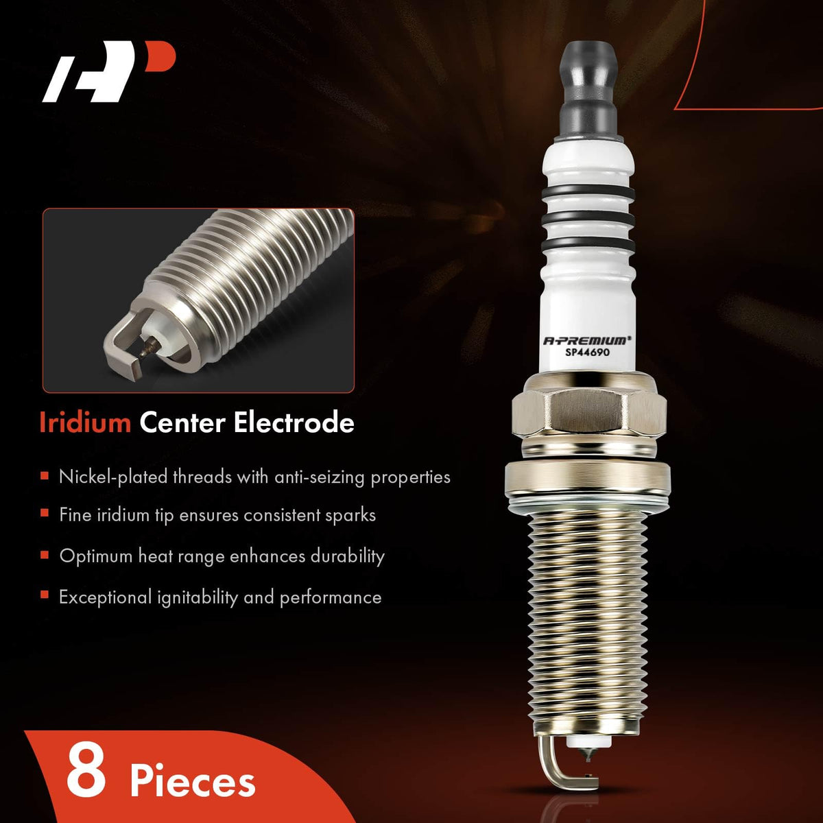 A-Premium side profile displaying thread and reach for correct engine fitment benefit