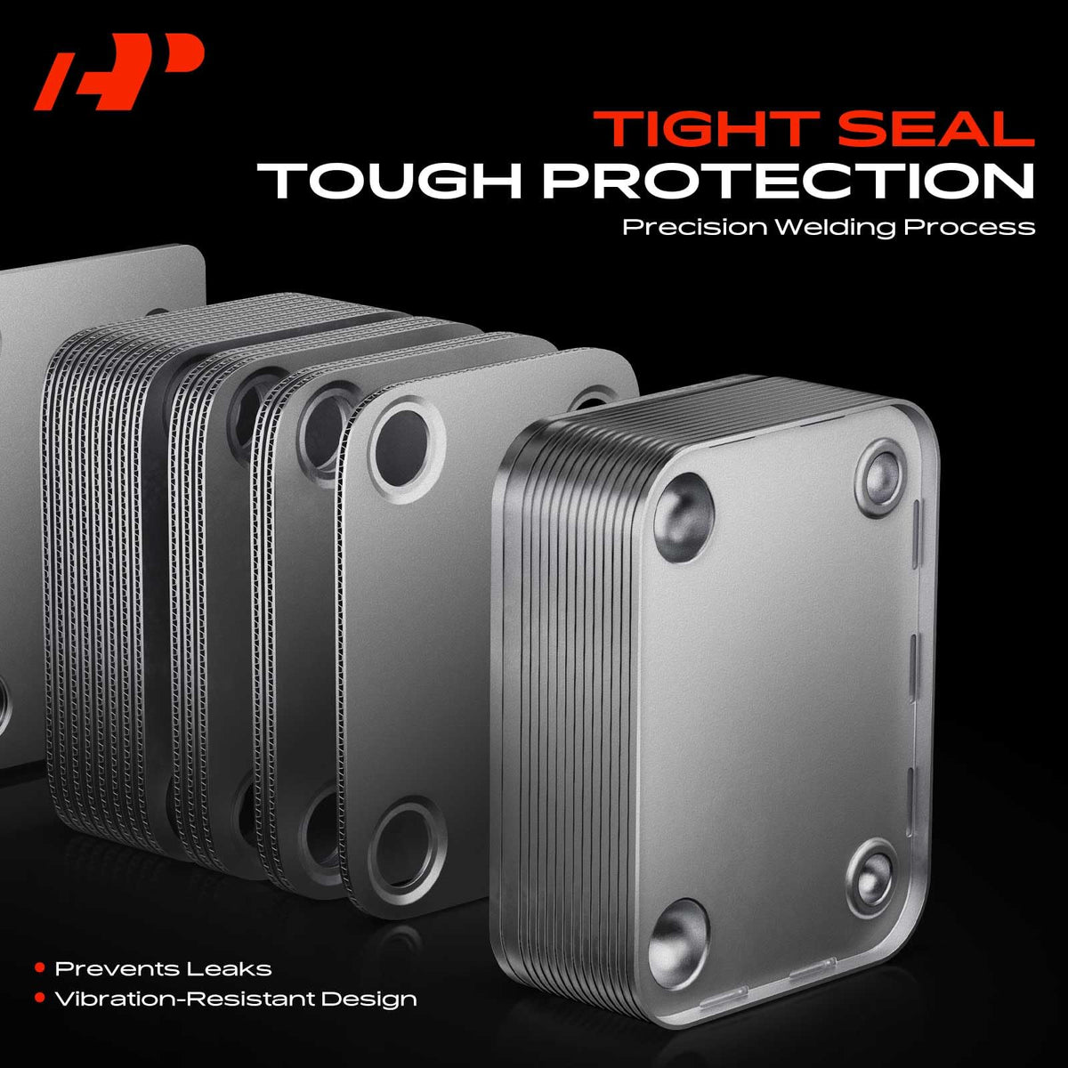 Side profile showing A-Premium connection ports designed for OEM hose alignment