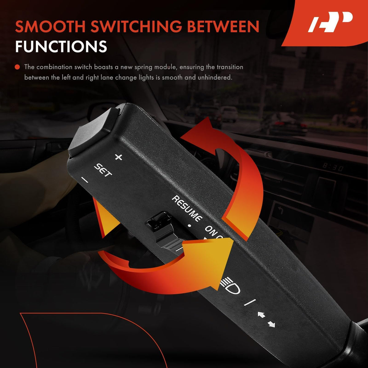 A-Premium side profile of lever illustrating ergonomic hand reach