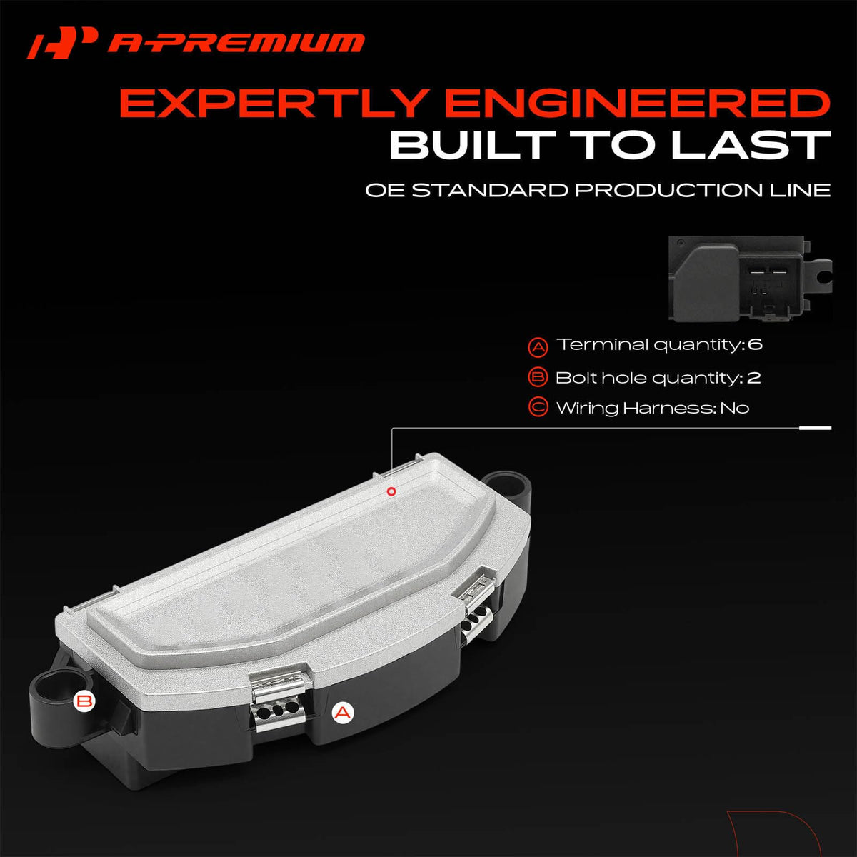 A-Premium six blade terminals detail demonstrating secure electrical contact benefit