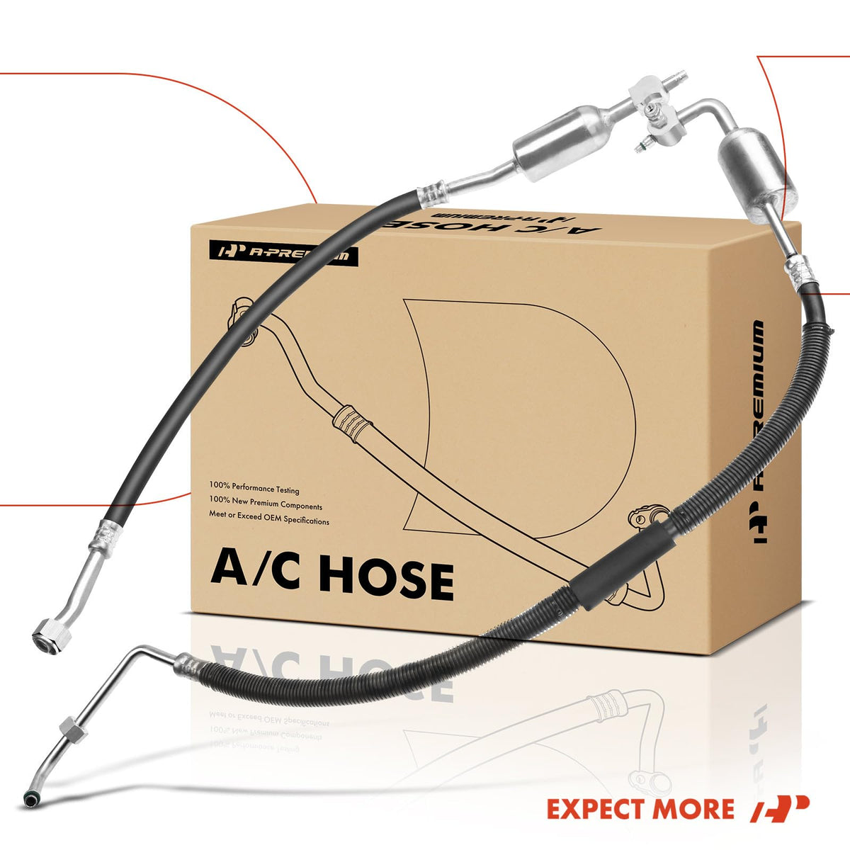 A-Premium included hardware and hose ends showing complete replacement kit