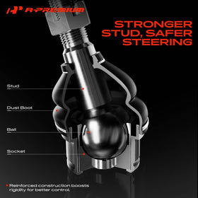 A-Premium ball joint next to hand for scale showing accurate fitment benefit