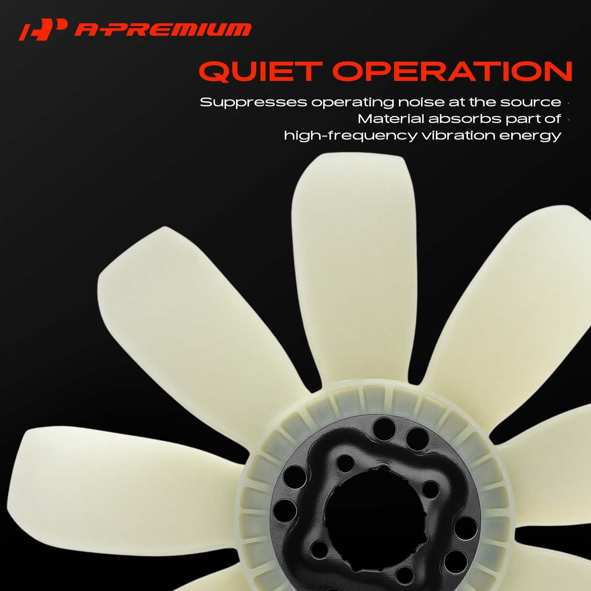 A-Premium blade next to ruler showing 18.50-inch diameter sizing benefit