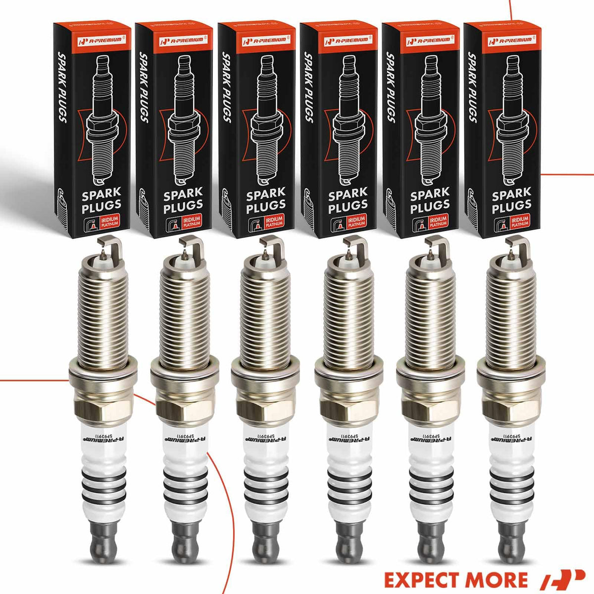 A-Premium spark plug next to ruler showing scale and accurate sizing