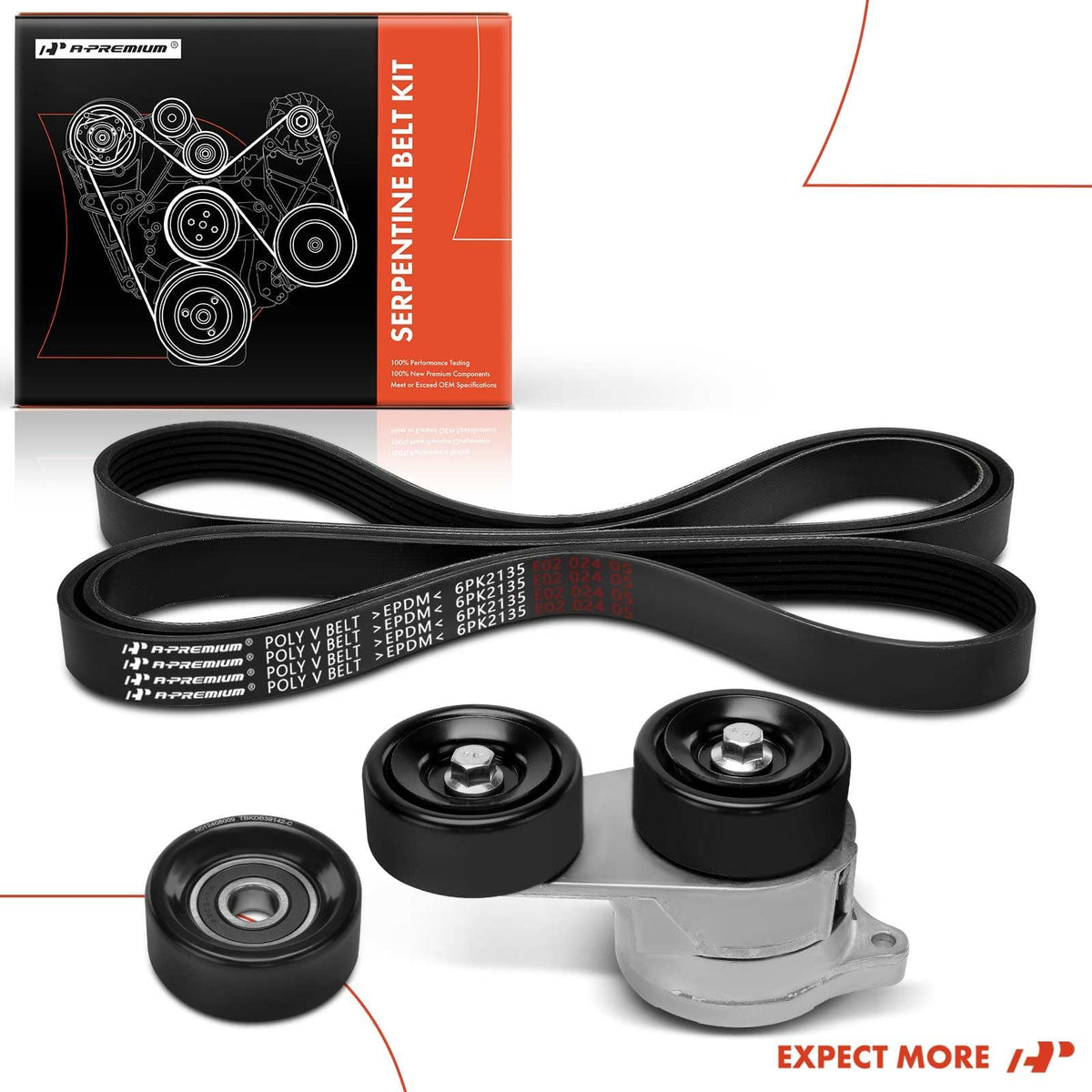A-Premium size comparison with ruler showing 84.06-inch belt fitment clarity