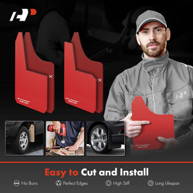 A-Premium mud flap next to ruler showing size and scale clarity
