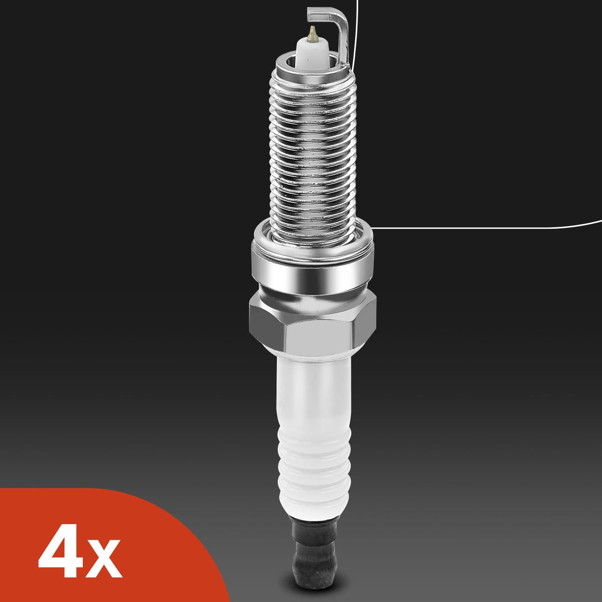 A-Premium coil and plug next to ruler for scale, verifies correct sizing