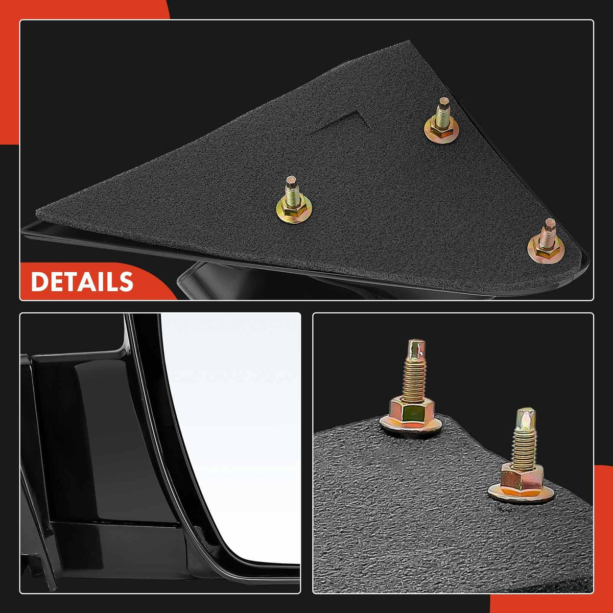 A-Premium mirror next to ruler showing accurate size and scale for fit