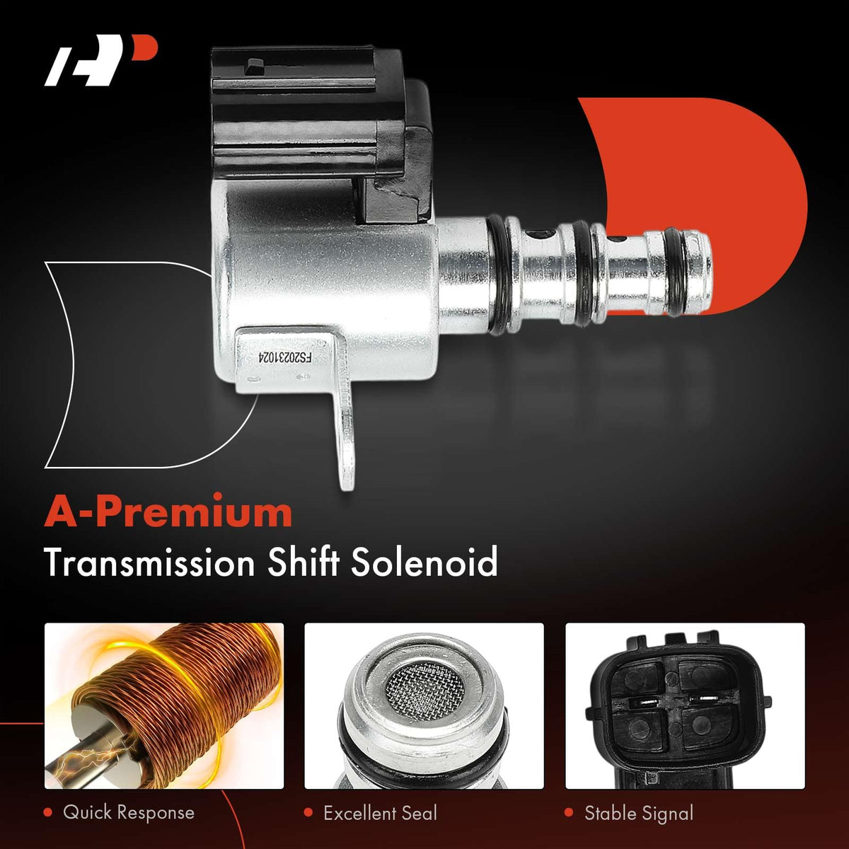 A-Premium solenoid close-up terminals with blade connectors for secure contact