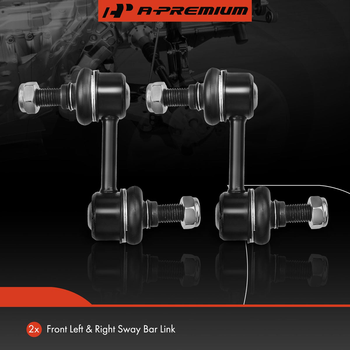 Close-up of A-Premium stabilizer link steel shaft illustrating durable construction and long life