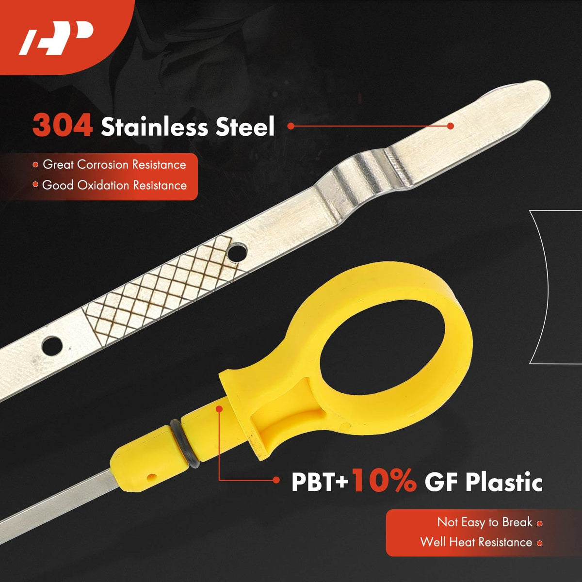 A-Premium stainless-steel shaft detail showing corrosion-resistant material advantage