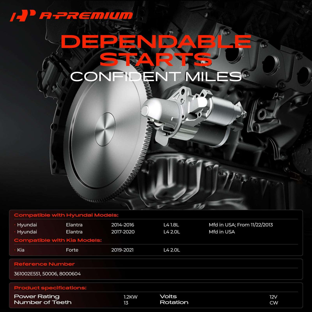 A-Premium starter rear terminal detail for secure electrical connection