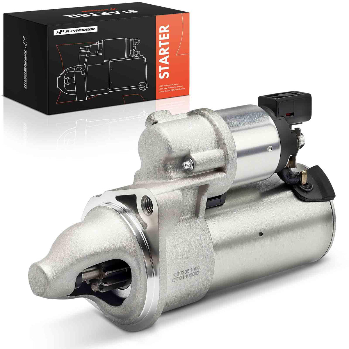 A-Premium starter front view showing robust housing and fitment advantage