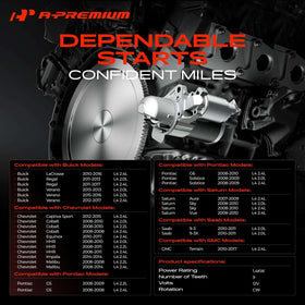 A-Premium starter side profile highlighting housing and bolt locations for easy installation