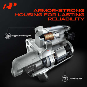 A-Premium starter side profile displaying compact design for tight engine-bay fitment