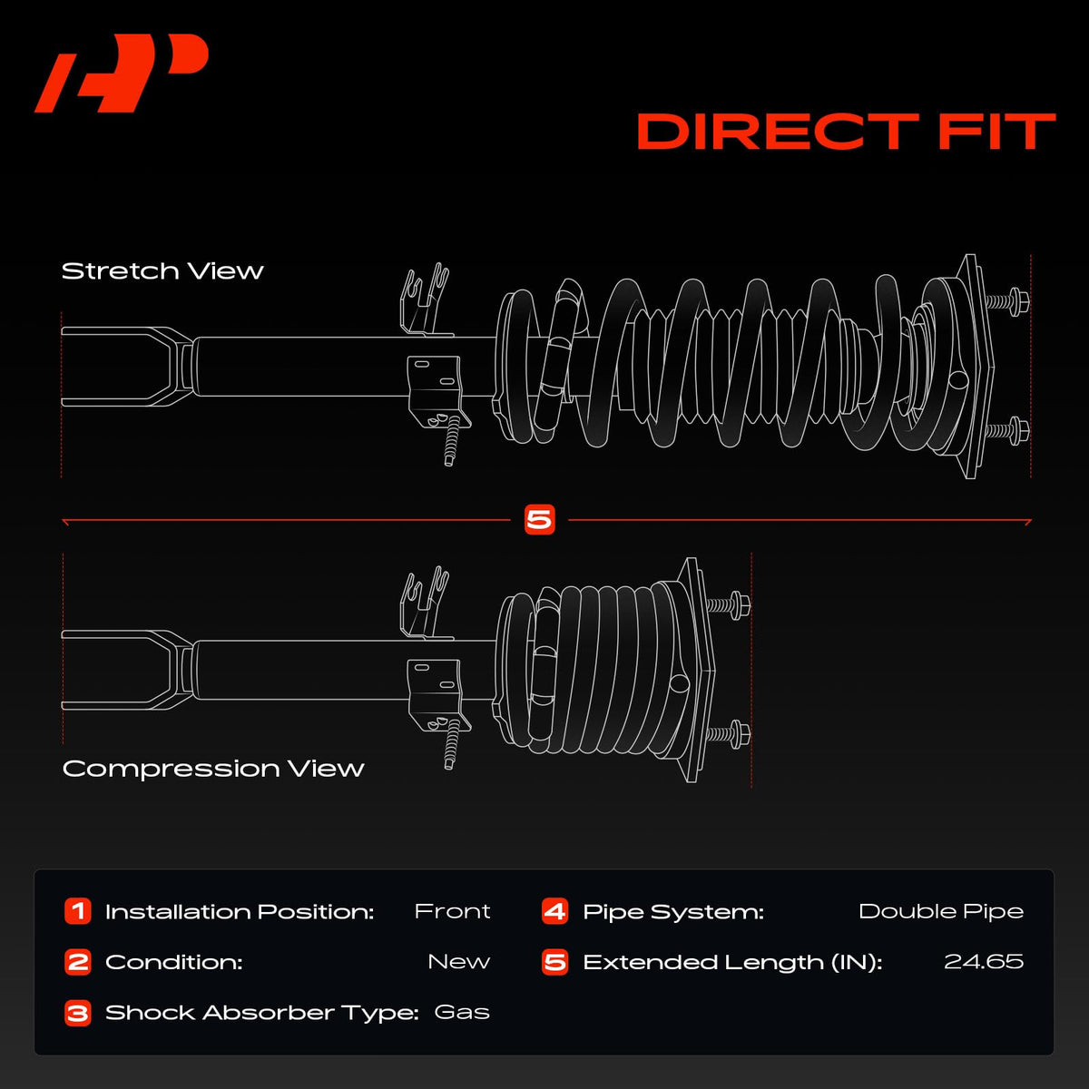A-Premium strut top mount detail showing precise bearing for improved steering feel