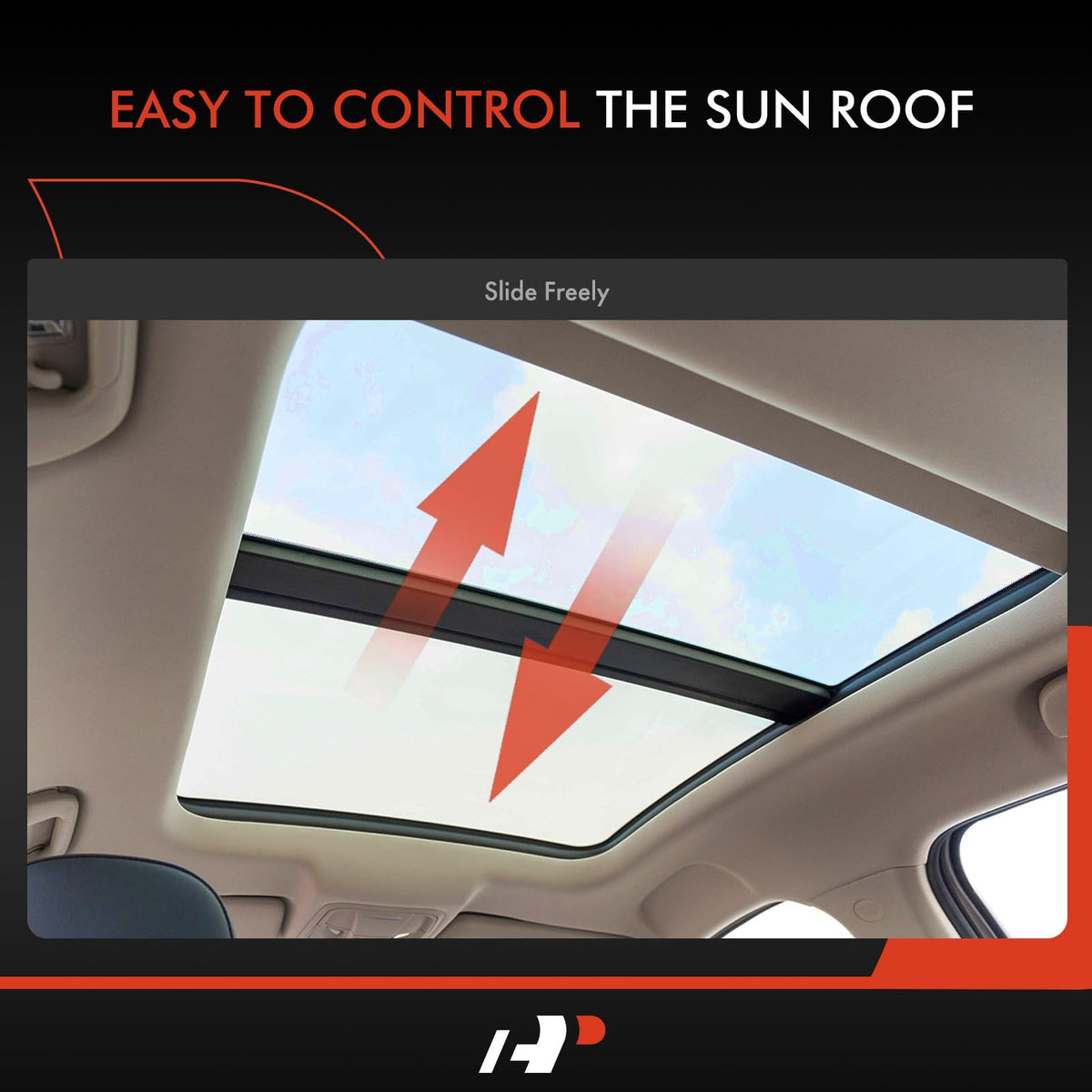 A-Premium sunroof motor mounting points close-up illustrating screw-in attachment