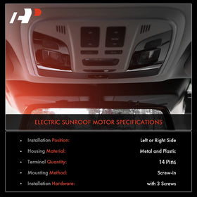 A-Premium sunroof motor connector detail with 14-pin plug for exact fit