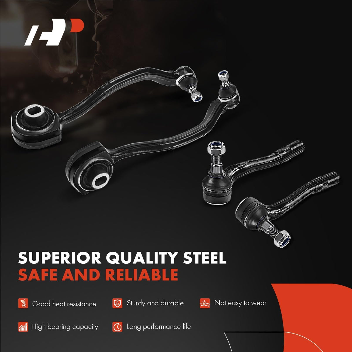 A-Premium sway bar link and stud close shot showing improved anti-roll support