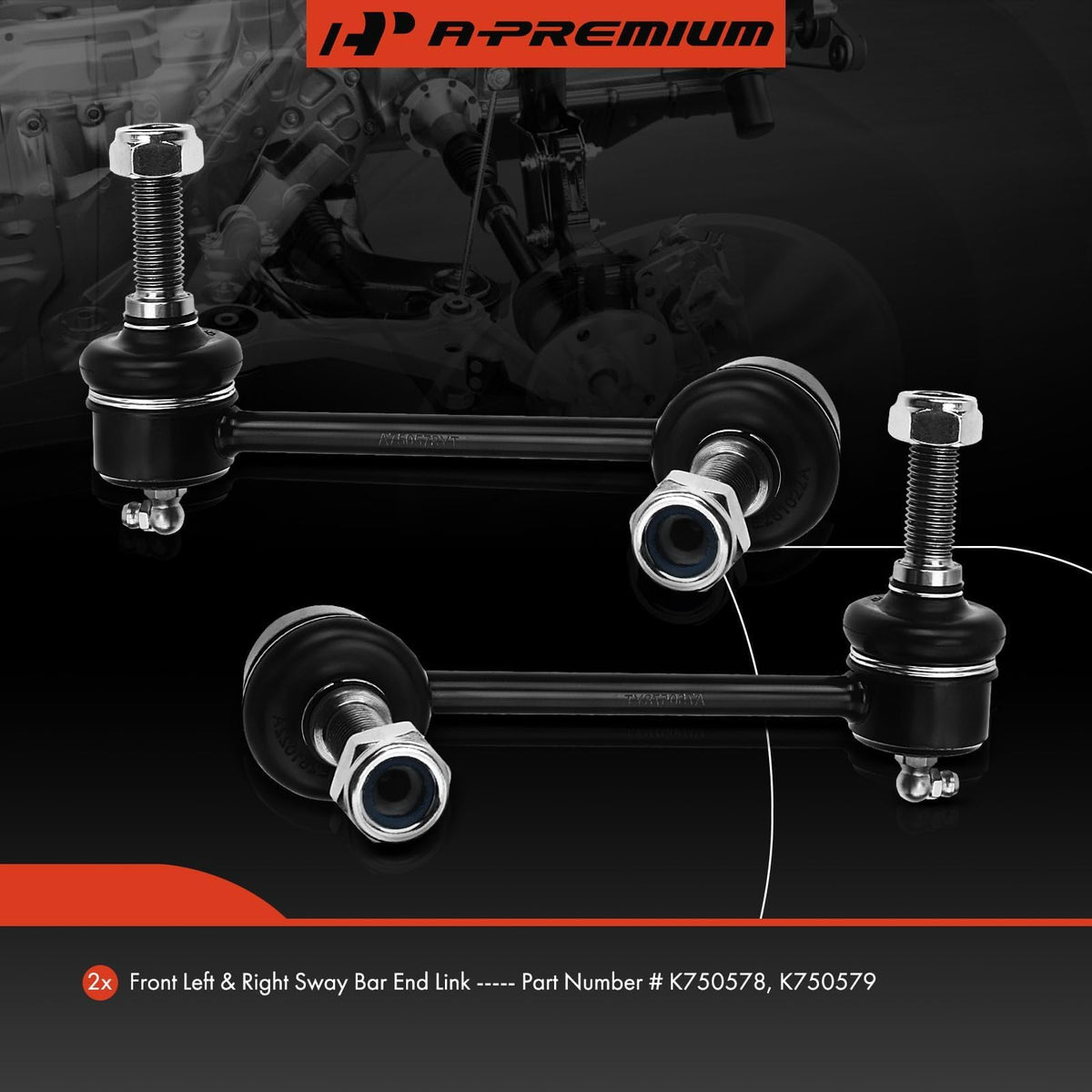 A-Premium stabilizer link angled detail showing durable joints and precise fitment benefit