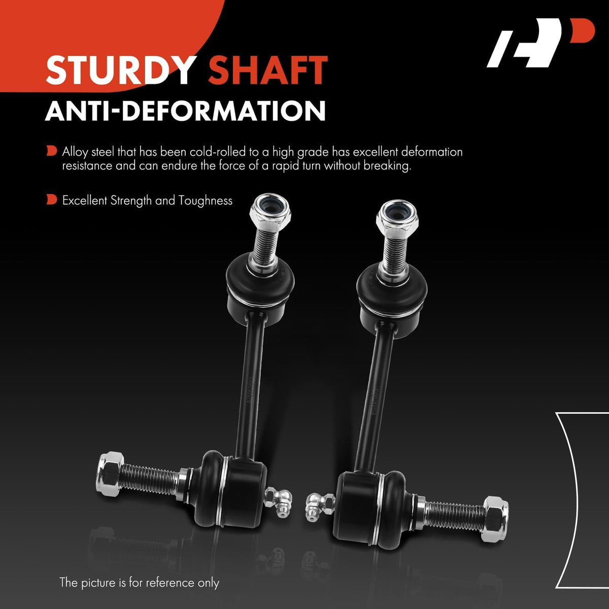 A-Premium sway bar link steel shaft closeup demonstrating strength and long-term reliability