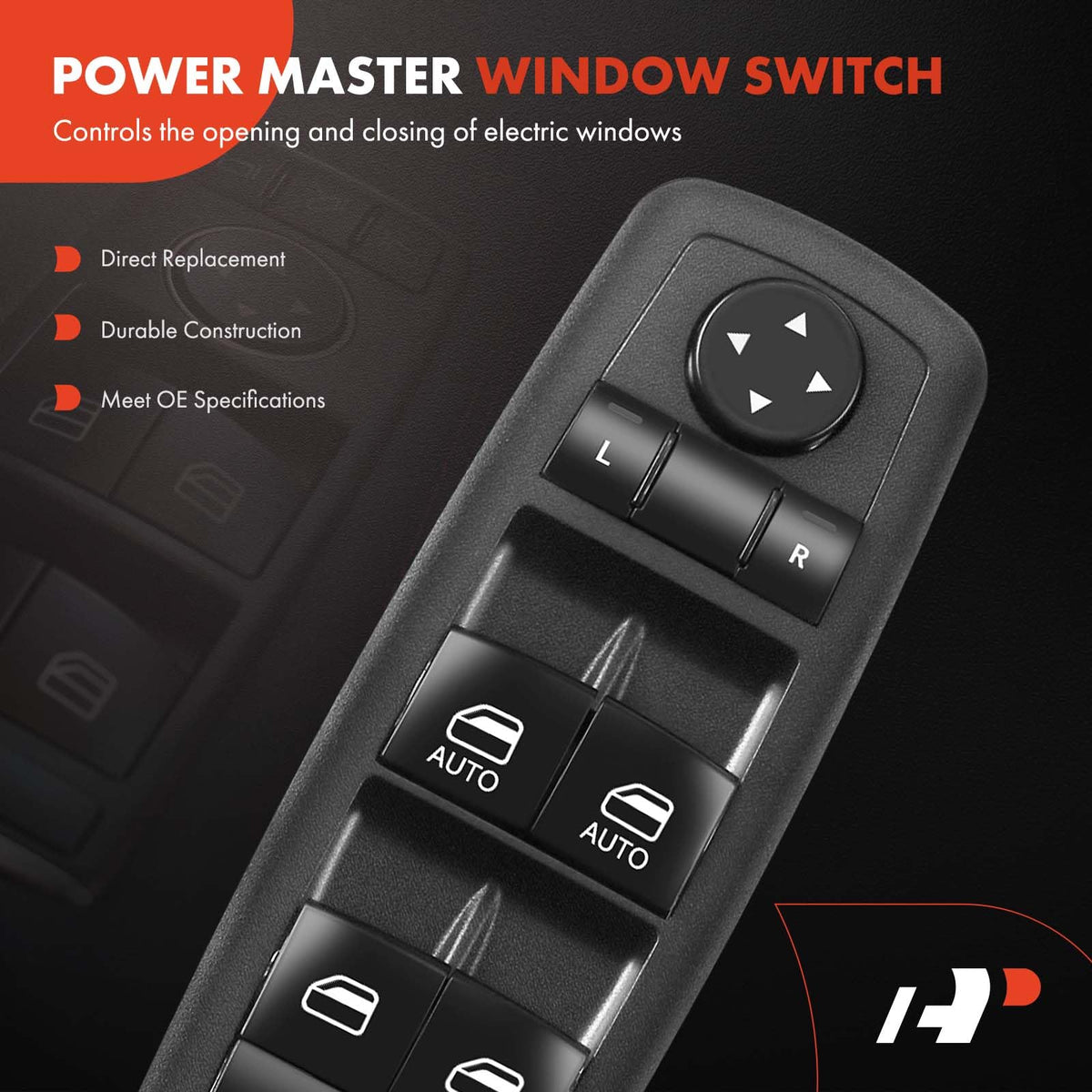 A-Premium switch button detail displaying tactile surface and layout