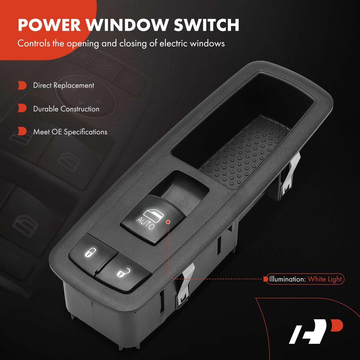 A-Premium close-up of buttons and white backlight for clear night-time visibility